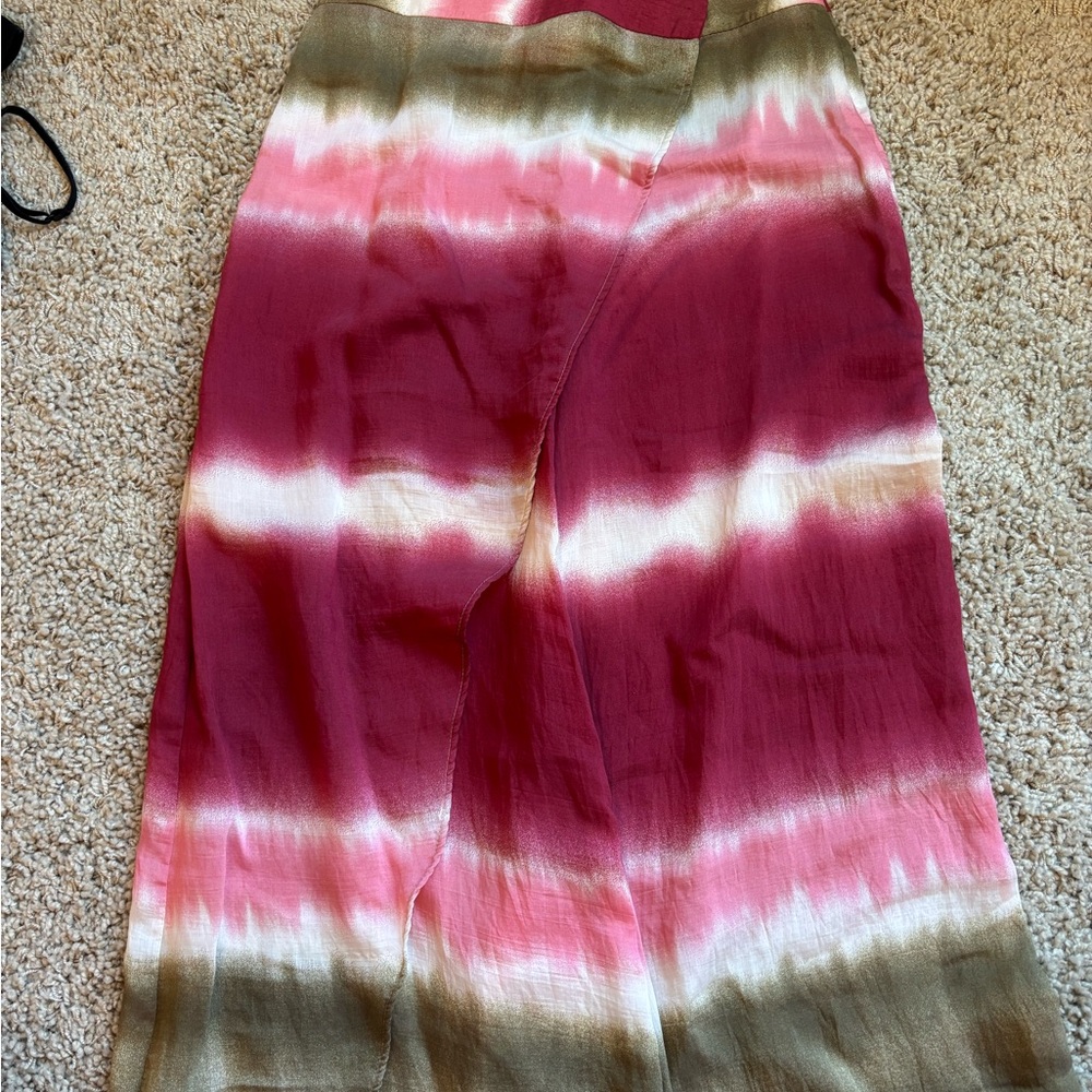 Zara Green and pink maxi Skirt/pant